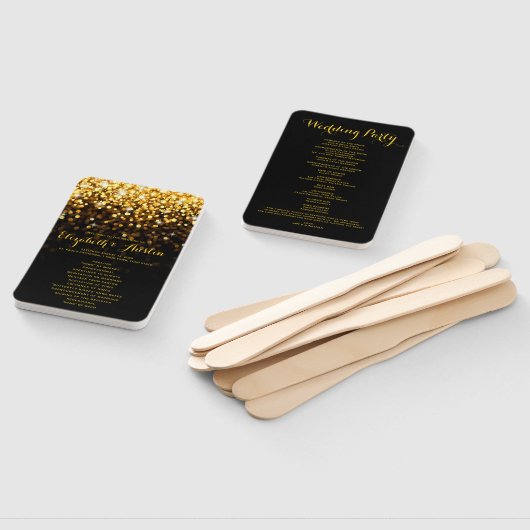 Éventail Gold Black Hollywood Glitz Glam Wedding Programme (Non-assemblé)