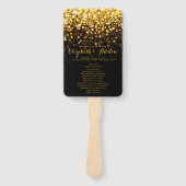 Éventail Gold Black Hollywood Glitz Glam Wedding Programme (Devant)
