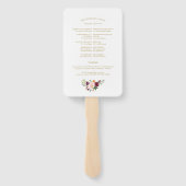 Éventail Gold Blush Bourgogne Programme de mariage floral (Dos)
