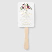 Éventail Gold Blush Bourgogne Programme de mariage floral (Devant)