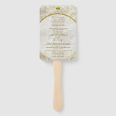 Éventail Gold Calligraphy Wedding Programme (Dos)
