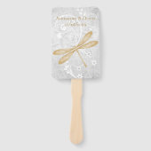 Éventail Gold Dragonfly Wedding Favor Hand Fan (Devant)