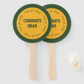 Éventail Gold et Green Congrats Classe de fin d'année 2023 (Devant et derrière)