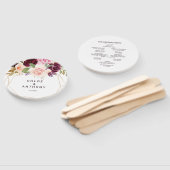 Éventail Gold Géométrique Vert Bourgogne Mariage Floral (Non-assemblé)