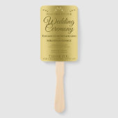 Éventail Gold Gradient Élégant programme de mariage floriss (Devant)