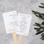 Éventail Gold Lined Floral Wedding Programme 2