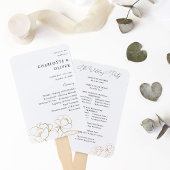 Éventail Gold Lined Floral Wedding Programme 2