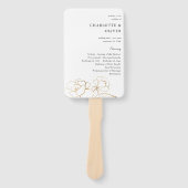 Éventail Gold Lined Floral Wedding Programme 2 (Devant)