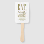 Éventail Gold Mange Boire et être marié Programme de mariag (Devant)