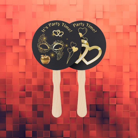 Éventail Gold Masquerade C'est l'heure de la fête |