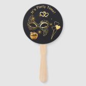 Éventail Gold Masquerade C'est l'heure de la fête | (Devant)