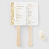 Éventail Gold Paisley Programme traditionnel de mariage ind (Devant et derrière)