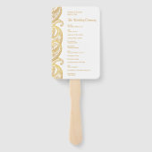Éventail Gold Paisley Programme traditionnel de mariage ind (Dos)