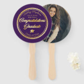 Éventail Gold Purple Graduation Classe photo de 2023 (Devant et derrière)