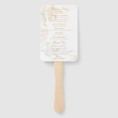 Éventail Gold Rose Ribbon Monogram Wedding (Dos)