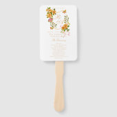 Éventail Gold Rose Ribbon Monogram Wedding (Devant)