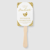 Éventail Gold White Photo Pharmacy School Graduation (Devant)