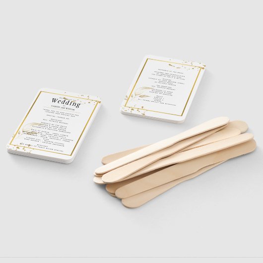 Éventail GOLD White Wedding Programme (Non-assemblé)