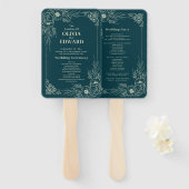 Éventail Golden Bloom Wedding programme (Devant et derrière)