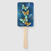 Éventail Golden butterflies (Dos)