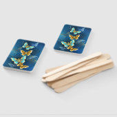 Éventail Golden butterflies (Non-assemblé)