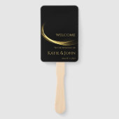 Éventail Golden Elegance-Wedding Programme- (Devant)