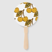 Éventail Golden Metallic Cherries Pattern (Devant)