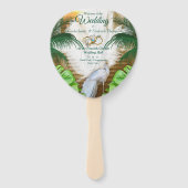 Éventail Golden Royal Peacock Temple Dreams (Devant)