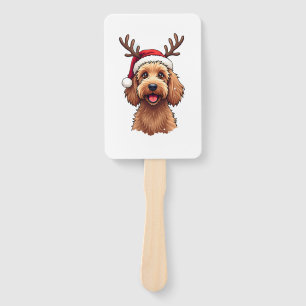 Éventail Goldendoodle Chien Renne de Noël Doodle de vacance