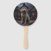 Éventail Goldendoodle Citrouille Halloween effrayant (Dos)