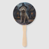 Éventail Goldendoodle Citrouilles Halloween Effrayant (Devant)