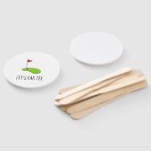 Éventail Golf Let’s Par avec drapeau de golf sur vert blanc (Non-assemblé)