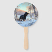 Éventail Gordon Setter Qu'il neige Noël (Dos)