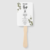 Éventail Gothique Coeur Floral Skulls Programme de mariage (Devant)