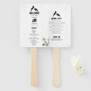 Éventail Gothique Halloween noir Rose Corbeaux Mariage