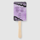 Éventail Gothique Purple Grunge Black Lace Programme de mar (Dos)