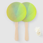 Éventail Gradation géométrique jaune moderne (Devant et derrière)