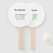 Éventail Graduate ajouter nom classe de nom de l'école de 2 (Devant et derrière)