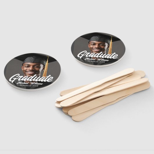 Éventail Graduate Photo with Bold Script Graduation Parents (Non-assemblé)