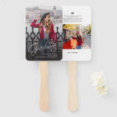 Éventail Graduation 2025 Photo Grad Merci (Devant et derrière)