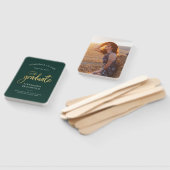 Éventail Graduation 2025 Photo Vert Parti Personnalisé (Non-assemblé)