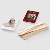 Éventail Graduation 2025 Photo White Rose Gold Script Grad (Non-assemblé)