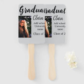 Éventail Graduation ajouter nom classe de 20xx félicitation (Devant et derrière)