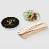 Éventail Graduation Black Gold Graduate Photo (Non-assemblé)