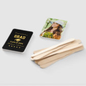 Éventail Graduation Black Gold Stars Graduate Photo Long (Non-assemblé)