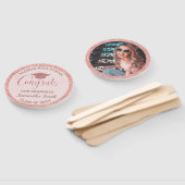 Éventail Graduation Chic Rose Gold Rose Diplôme photo (Non-assemblé)