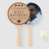 Éventail Graduation Cool en cuivre Félicitations Photo Asse (Devant et derrière)