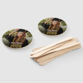 Éventail Graduation Jaune Script Grad Photo Parti moderne (Non-assemblé)