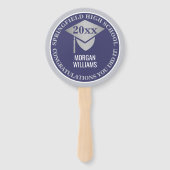 Éventail Graduation Marine Blue Silver Photo Félicitations (Devant)