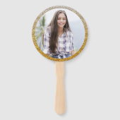 Éventail Graduation moderne Black et Gold Graduate Photo (Dos)